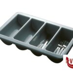 0 PORTAPOSATE 4 POSTI GN 1.1 CM.53X32,5 H.10 POLIPROPILENE GRIGIO, IMPILABILE 11955 APS  ASSHEUER POTT GMBH E CO KG