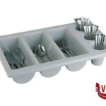 0 PORTAPOSATE 6 POSTI GN 1.1 CM.53X32,5 H.10 POLIPROPILENE GRIGIO, IMPILABILE 11960 APS  ASSHEUER POTT GMBH E CO KG