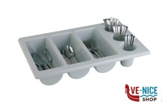 0 PORTAPOSATE 6 POSTI GN 1.1 CM.53X32,5 H.10 POLIPROPILENE GRIGIO, IMPILABILE 11960 APS  ASSHEUER POTT GMBH E CO KG