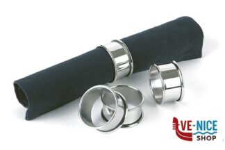 0 SET 4 PORTATOVAGLIOLI IN ACCIAIO INOX CM.4,7 H.2,5, ALTA LUCIDATURA 04446 APS ASSHEUER POTT GMBH E CO KG