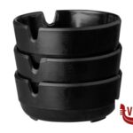 0 SET 3 POSACENERI IN MELAMINA NERO CM 8 H 3, INFRANGIBILI ED IMPILABILI APS  ASSHEUER POTT GMBH E CO KG