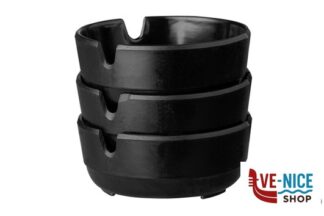 0 SET 3 POSACENERI IN MELAMINA NERO CM 8 H 3, INFRANGIBILI ED IMPILABILI APS ASSHEUER POTT GMBH E CO KG