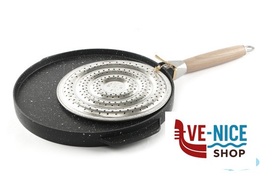 antiederente PRESSOFUSO 660 - GRILL DOPPIA COTTURA CM 28 CON MANICO CON SPARGIFIAMMA FAL68B FALCOPRESS SRL - immagine 2