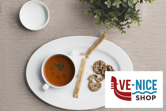 tavola PRIME- PIATTO OVALE CON FALDA CM 28 -ALLUMINA ARIANE FINE PORCELAIN - immagine 2