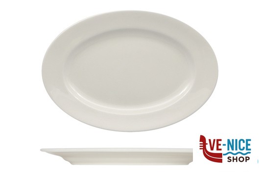tavola PRIME- PIATTO OVALE CON FALDA CM 32X22 -ALLUMINA ARIANE FINE PORCELAIN