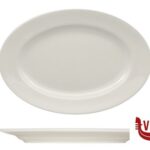 piano PRIME- PIATTO OVALE CON FALDA CM 45X31,5 -ALLUMINA ARIANE FINE PORCELAIN