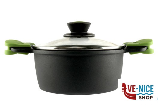 antiederente PRIOR-CASSERUOLA ALTA 2M CM.20 CON COPERCHIO 3560V120 PINTI INOX