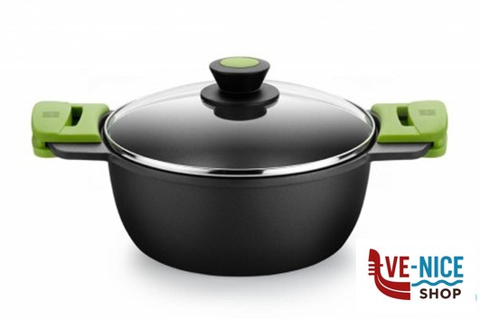 antiederente PRIOR-CASSERUOLA ALTA 2MANICI CM.32 CON COPERCHIO 3560V132 PINTI INOX