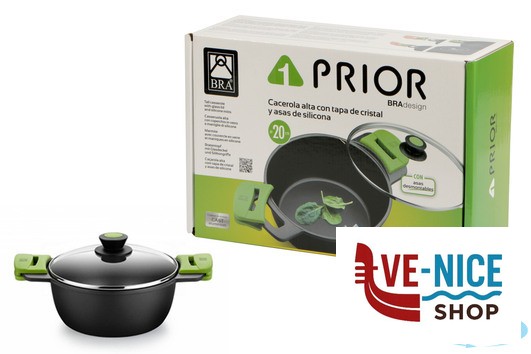 antiederente PRIOR-CASSERUOLA ALTA 2M CM.20 CON COPERCHIO 3560V120 PINTI INOX - immagine 3