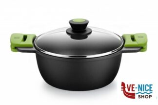 antiederente PRIOR-CASSERUOLA ALTA 2MANICI CM.28 CON COPERCHIO 3560V128 PINTI INOX