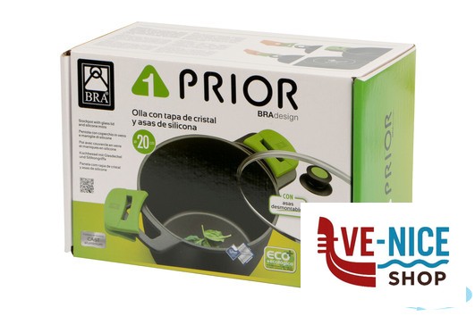 antiederente PRIOR-PENTOLA 2MANICI CM.20 CON COPERCHIO 3560V320 PINTI INOX - immagine 5