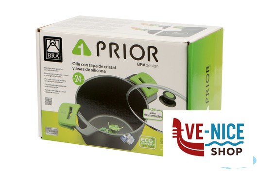 antiederente PRIOR-PENTOLA 2MANICI CM.24 CON COPERCHIO 3560V324 PINTI INOX - immagine 5