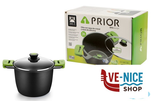 antiederente PRIOR-PENTOLA 2MANICI CM.24 CON COPERCHIO 3560V324 PINTI INOX - immagine 2