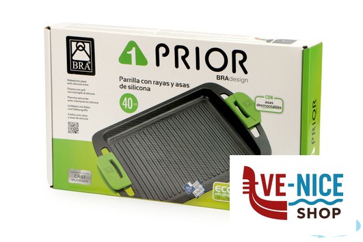 antiederente PRIOR-PIASTRA GRILL 2 MANICI CM.40 35606440 PINTI INOX - immagine 5