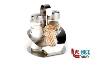 oliera/sale pepe PRO-MENAGE SALE-PEPE-STUZZICADENTI INOX-VETRO CM 9,2X8,5H11,5 APS ASSHEUER POTT GMBH E CO KG