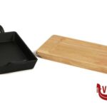 accessori da portata HORECA PROFESSIONAL-GHISA CASSERUOLA RETTANGOLARE CM.12X20 CON BASE LEGNO YY087-1 IMPORT TAVOLA PROFESSIONAL