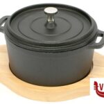 accessori da portata HORECA PROFESSIONAL-GHISA COCOTTE CM.14 CON BASE LEGNO YY8054 IMPORT TAVOLA PROFESSIONAL