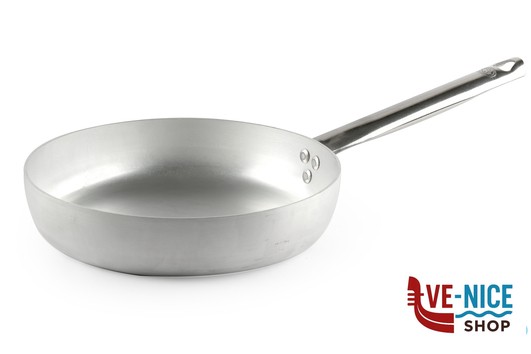 alluminio PADELLA DRITTA ALLUMINIO A FRIGGERE 3 MM CON MANICO TUBOLARE CM 24 H 5,5 AGNELLI