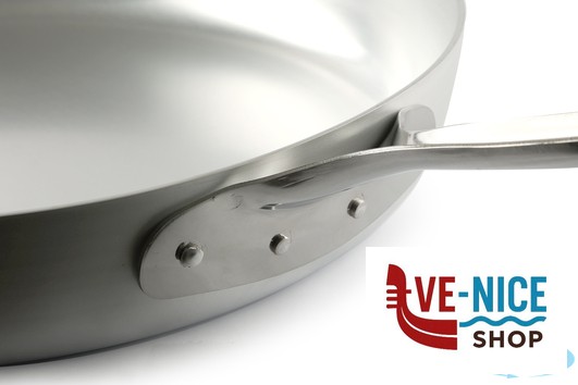 alluminio PADELLA DRITTA ALLUMINIO 3 MM A FRIGGERE CON MANICO TUBOLARE CM 46 H 8 AGNELLI - immagine 2