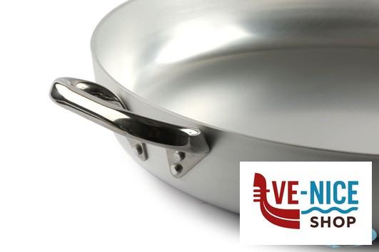 alluminio PADELLA DRITTA ALLUMINIO 3 MM A FRIGGERE CON MANICO TUBOLARE CM 46 H 8 AGNELLI - immagine 3