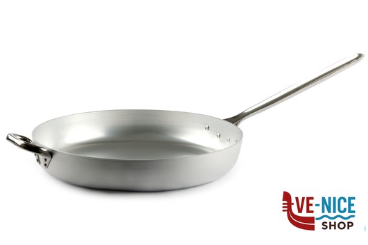 alluminio PADELLA DRITTA ALLUMINIO 3 MM A FRIGGERE CON MANICO TUBOLARE CM 50 H 8,5 AGNELLI