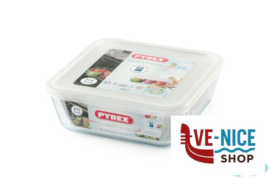 vetro PYREX-CONTENITORE QUADRO CON COPERCHIO CM.20X20 LT.2 ARC INTERNATIONAL COOKWARE - immagine 4