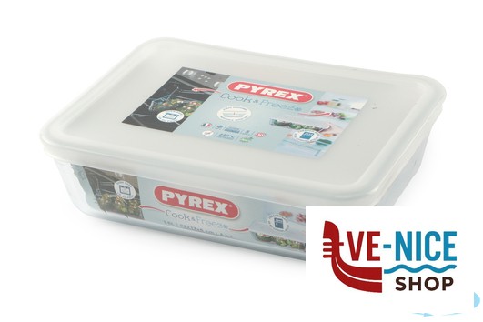 vetro PYREX-CONTENITORE RETTANGOLARE CON COPERCHIO CM.22X17X6 LT.1,5 ARC INTERNATIONAL COOKWARE - immagine 4
