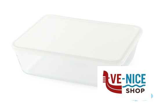 vetro PYREX-CONTENITORE RETTANGOLARE CON COPERCHIO CM.25X20X7,6 LT.2,6 243P000-7044 ARC INTERNATIONAL COOKWARE - immagine 2