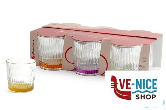 bicchieri acqua RAIN COLOR - CONFEZIONE 6 BICCHIERI ACQUA CL 30 IN VETRO TRASPARENTE CON FONDO COLARATO PASABAHCE - immagine 4