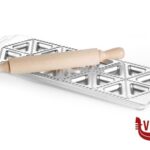utensili da cucina LA CLASSICA - RAVIOLAMP STAMPO 18 TORTELLI TRIANGOLARI 60X60MM CON MATTARELLO IMPERIA