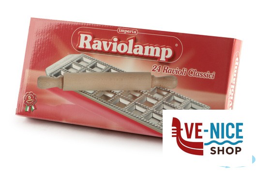 utensili da cucina LA CLASSICA - RAVIOLAMP 24 RAVIOLI QUADRO 34X34MM CON MATTARELLO IMPERIA - immagine 4