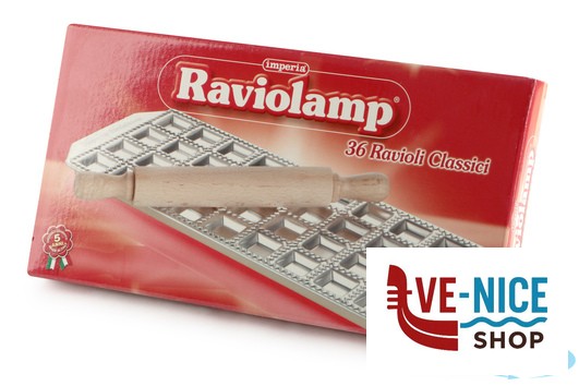 utensili da cucina LA CLASSICA - RAVIOLAMP STAMPO 36 RAVIOLI QUADRO 34X34MM CON MATTARELLO IMPERIA - immagine 4