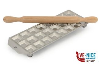 utensili vari RAVIOLATORE ALLUMINIO 24POSTI CM26X10,5 CON RULLO IN LEGNO 2149 CALDER