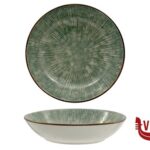 ceramica RAYON GREEN-PIATTO FONDO CM.20 IN PORCELLANA IMPORT TAVOLA