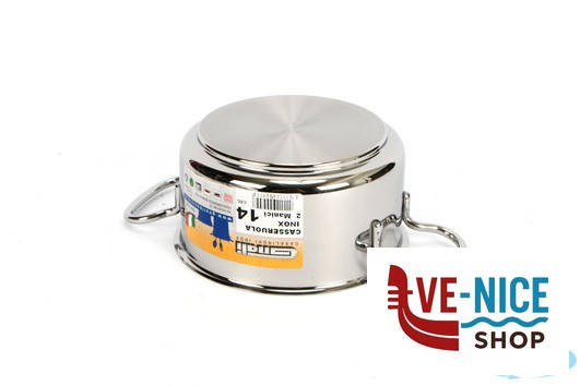 inox REALTERM-CASSERUOLA ALTA 2 MANICI CM.14 C214 GNALI - immagine 2