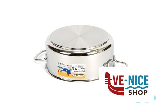 inox REALTERM - CASSERUOLA ALTA 2 MANICI CM.22 C222 GNALI - immagine 2