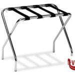 complementi di arredamento PORTA VALIGIE CROMATO PIEGHEVOLE CINGHIE NERE CM 56X33X41 METALCARRELLI