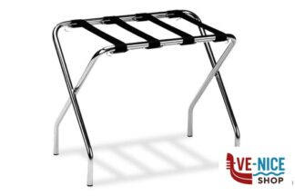 complementi di arredamento PORTA VALIGIE CROMATO PIEGHEVOLE CINGHIE NERE CM 56X33X41 METALCARRELLI