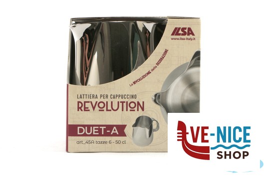 acciaio REVOLUTION DUET-LATTIERA 2 BECCHI 50CL TAZZE 6 INOX - BECCO GRANDE DAVANTI E PICCOLO A SINISTRA ILSA - immagine 4