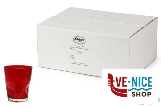 vetro RIALTO-BICCHIERE ACQUA CL.35 INCAMICIATO ROSSO T090105CR IMPORT TAVOLA PROFESSIONAL - immagine 3