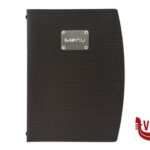 porta menu RIO-PORTAMENU ETICHETTA METALLO POSATE NERO FORMATO A4 CM 25,5X34 ELASTICO ALLﾒINTERNO PER CONTENERE GLI INSERTI SECURIT