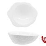 porcellana ROCK BIANCO-COPPA CONCAVA EFFETTO PIETRA CM.19,5X17,5 IN PORCELLANA IMPORT TAVOLA PROFESSIONAL