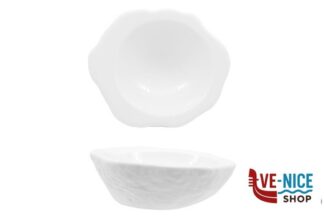 porcellana ROCK BIANCO-COPPA CONCAVA EFFETTO PIETRA CM.19,5X17,5 IN PORCELLANA IMPORT TAVOLA PROFESSIONAL