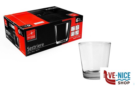 vetro SESTRIERE-CONFEZIONE 6 BICCHIERI D.O.F CL 36 BORMIOLI ROCCO