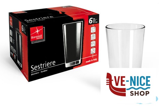 vetro SESTRIERE TRASPARENTE CONFEZIONE 6 BICCHIERI BIBITA CL 39 BORMIOLI ROCCO - immagine 3