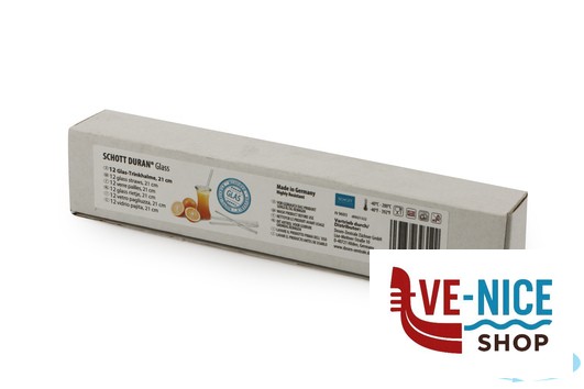 bar SET 12 CANNUCCE VETRO TRASPARENTE SCHOOT 21 CM D.10 33916 DOSEN-ZENTRALE ZUCHNER GMBH - immagine 4