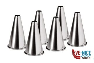 utensili vari per dolci SET 6 BOCCHETTE TONDE INOX DIAMETRO BOCCA MM4-MM6-MM8-MM10-MM13-MM15 ARTICOLO 123783 THERMOHAUSER