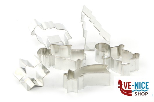 utensili vari per dolci SET 6 FORMINE NATALE TAGLIA BISCOTTI 6437 CALDER