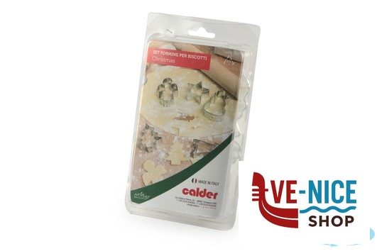 utensili vari per dolci SET 6 FORMINE NATALE TAGLIA BISCOTTI 6437 CALDER - immagine 3