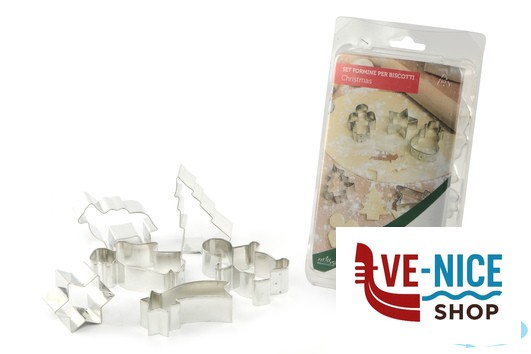 utensili vari per dolci SET 6 FORMINE NATALE TAGLIA BISCOTTI 6437 CALDER - immagine 2